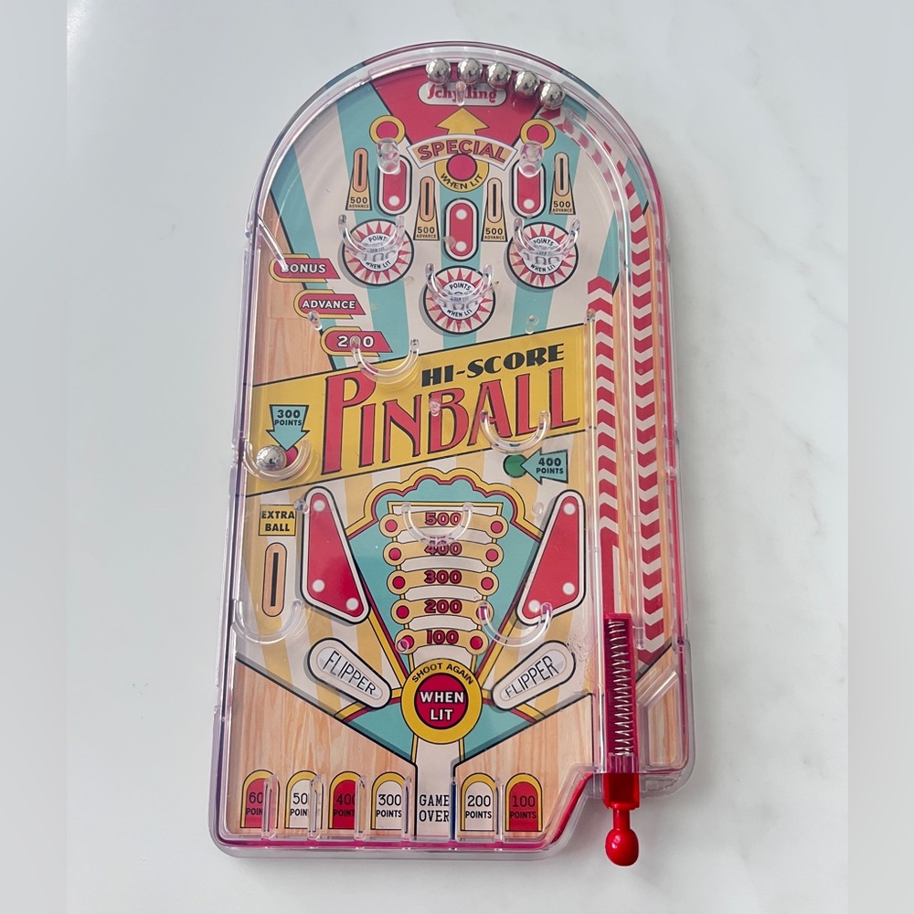 Schylling arcade Pinball Game handheld 10" Hi-Score 2018